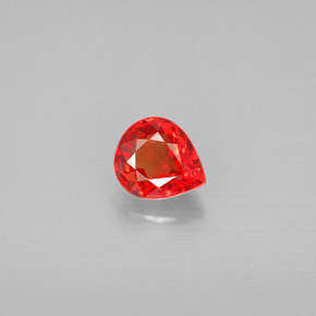 1.06캐럿 천연 레드 오렌지 사파이어, 배 모양, 6.5×5.6 mm, VVS-VS