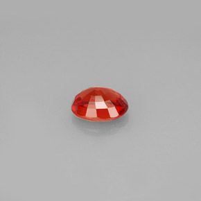 0.99캐럿 천연 붉은빛 오렌지 사파이어, 타원형 컷, 6.6×4.9 mm, VVS-VS