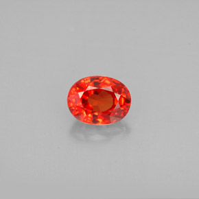 1.18캐럿 천연 붉은빛 오렌지 사파이어, 타원형 컷, 6.7×5.2 mm, VVS-VS