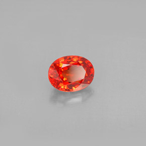 1.18캐럿 천연 붉은빛 오렌지 사파이어, 타원형 컷, 6.7×5.2 mm, VVS-VS