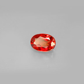 1.04캐럿 천연 레드 오렌지 사파이어, 타원형 컷, 7×4.9 mm, VS