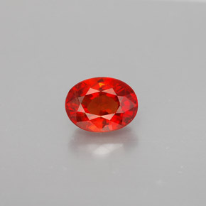 1.00캐럿 천연 만다린 오렌지 사파이어, 타원형 컷, 6.4×4.9 mm, VS-SI
