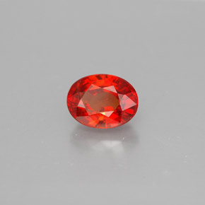 1.00캐럿 천연 만다린 오렌지 사파이어, 타원형 컷, 6.4×4.9 mm, VS-SI