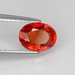 1.24캐럿 천연 레드 오렌지 사파이어, 타원형 컷, 7.1×5.4 mm, VS
