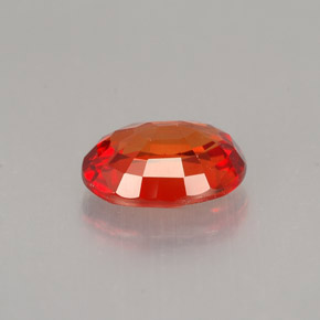 0.99캐럿 천연 붉은빛 오렌지 사파이어, 타원형 컷, 6.8×5.1 mm, VS