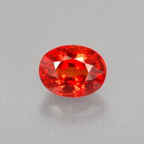 1.10캐럿 천연 붉은빛 오렌지 사파이어, 타원형 컷, 6.4×5 mm, VS
