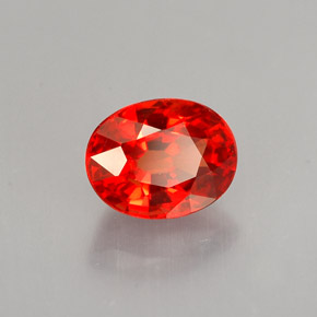 1.10캐럿 천연 붉은빛 오렌지 사파이어, 타원형 컷, 6.4×5 mm, VS