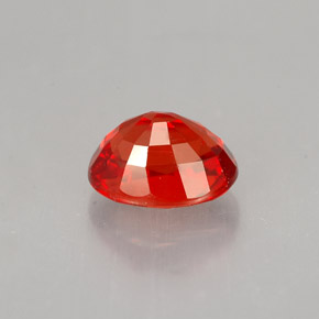 1.10캐럿 천연 붉은빛 오렌지 사파이어, 타원형 컷, 6.4×5 mm, VS