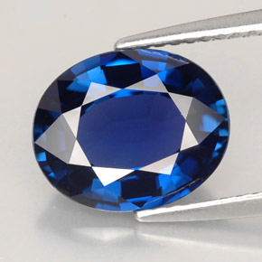 4.06캐럿 천연 블루 사파이어, 타원형 컷, 10.7×8.8 mm, VVS