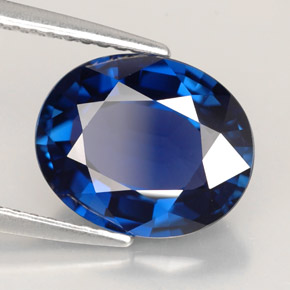 4.06캐럿 천연 블루 사파이어, 타원형 컷, 10.7×8.8 mm, VVS
