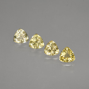 캐럿 천연 골든 옐로우 사파이어 보석, 트릴리언, 4.3×4.2 mm, VS