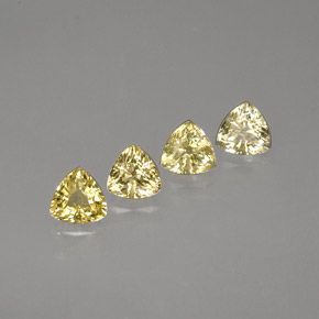 캐럿 천연 골든 옐로우 사파이어 보석, 트릴리언, 4.3×4.2 mm, VS