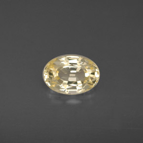 0.71캐럿 천연 옐로우 사파이어, 타원형 컷, 6.1×4.2 mm, VVS-VS