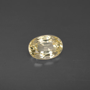0.71캐럿 천연 옐로우 사파이어, 타원형 컷, 6.1×4.2 mm, VVS-VS