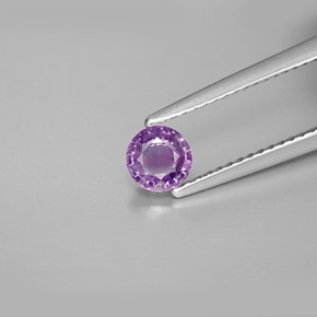0.58캐럿 천연 핑크빛 퍼플 사파이어, 라운드 컷, 4.91 mm, VVS