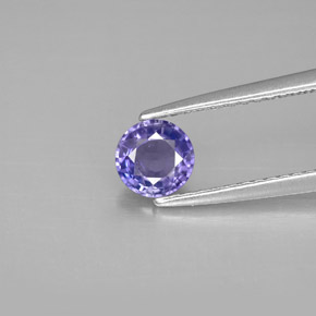 0.64캐럿 천연 블루 사파이어, 라운드 컷, 5.26 mm, VS-SI