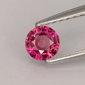 0.37캐럿 천연 퍼플 핑크 사파이어, 라운드 컷, 4.22 mm, VS