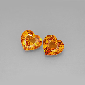캐럿 천연 옐로우 오렌지 사파이어 보석, 하트 모양, 6.2×5.6 mm, VVS