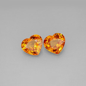 캐럿 천연 옐로우 오렌지 사파이어 보석, 하트 모양, 6.2×5.6 mm, VVS