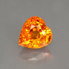 1.16캐럿 천연 골든 오렌지 사파이어, 하트 모양, 6.2×5.8 mm, VS-SI