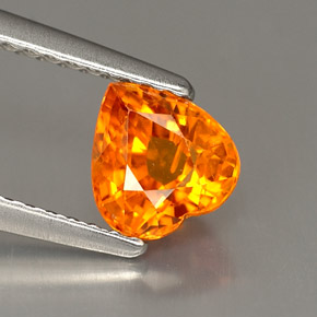 1.16캐럿 천연 골든 오렌지 사파이어, 하트 모양, 6.2×5.8 mm, VS-SI