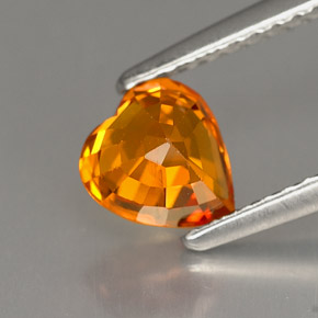 1.16캐럿 천연 골든 오렌지 사파이어, 하트 모양, 6.2×5.8 mm, VS-SI