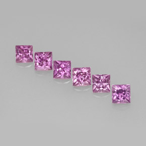 1.49캐럿 천연 미디엄 라이트 퍼플 사파이어 보석, 스퀘어, 2.8×2.7 mm, VVS-VS