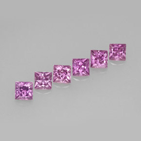 1.49캐럿 천연 미디엄 라이트 퍼플 사파이어 보석, 스퀘어, 2.8×2.7 mm, VVS-VS