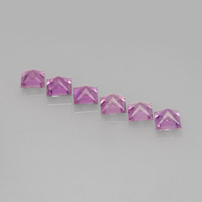 1.49캐럿 천연 미디엄 라이트 퍼플 사파이어 보석, 스퀘어, 2.8×2.7 mm, VVS-VS