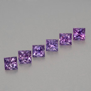 캐럿 천연 핑크빛 바이올렛 사파이어 보석, 스퀘어, 3×3 mm, VVS-VS