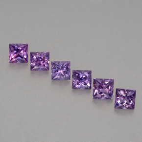 캐럿 천연 핑크빛 바이올렛 사파이어 보석, 스퀘어, 3×3 mm, VVS-VS