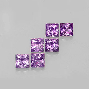 캐럿 천연 핑크빛 바이올렛 사파이어 보석, 스퀘어, 3×2.9 mm, VVS-VS