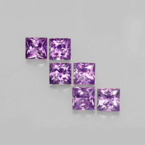 캐럿 천연 핑크빛 바이올렛 사파이어 보석, 스퀘어, 3×2.9 mm, VVS-VS