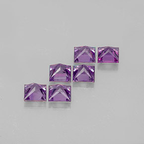 캐럿 천연 핑크빛 바이올렛 사파이어 보석, 스퀘어, 3×2.9 mm, VVS-VS