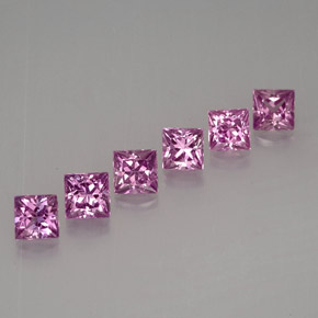 캐럿 천연 핑크빛 바이올렛 사파이어 보석, 스퀘어, 2.8×2.8 mm, VVS-VS