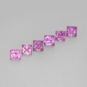 캐럿 천연 핑크빛 바이올렛 사파이어 보석, 스퀘어, 3×3 mm, VVS-VS