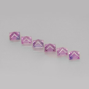 캐럿 천연 핑크빛 바이올렛 사파이어 보석, 스퀘어, 3×3 mm, VVS-VS