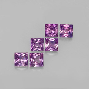 캐럿 천연 핑크빛 바이올렛 사파이어 보석, 스퀘어, 3×3 mm, VVS-VS