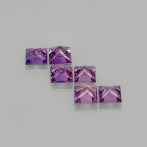 캐럿 천연 핑크빛 바이올렛 사파이어 보석, 스퀘어, 3×3 mm, VVS-VS