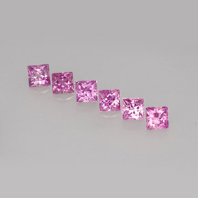 캐럿 천연 핑크빛 바이올렛 사파이어 보석, 스퀘어, 3×3 mm, VVS-VS