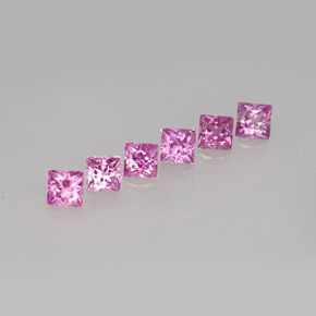 캐럿 천연 핑크빛 바이올렛 사파이어 보석, 스퀘어, 3×3 mm, VVS-VS