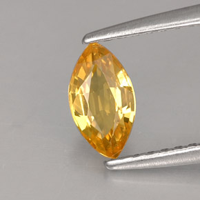 0.62캐럿 천연 골든 옐로우 사파이어, 마퀴즈, 7.1×4 mm, VS