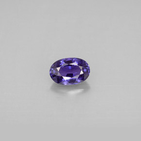 0.65캐럿 천연 블루 바이올렛 사파이어, 타원형 컷, 6.1×4.1 mm, VVS-VS