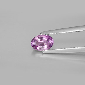 0.69캐럿 천연 핑크빛 퍼플 사파이어, 타원형 컷, 6.2×4.3 mm, VVS