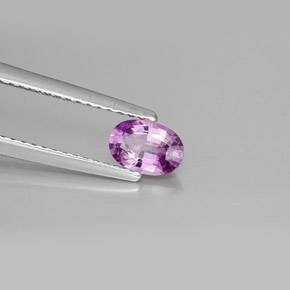 0.69캐럿 천연 핑크빛 퍼플 사파이어, 타원형 컷, 6.2×4.3 mm, VVS