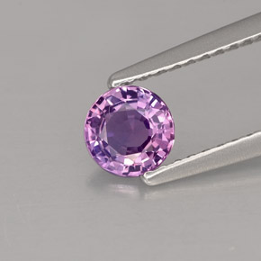 0.55캐럿 천연 바이올렛 사파이어, 라운드 컷, 5.01 mm, VVS-VS