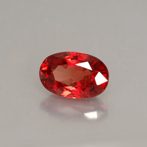 0.92캐럿 천연 붉은빛 오렌지 사파이어, 타원형 컷, 6.9×4.6 mm, VVS-VS