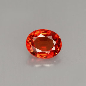 0.90캐럿 천연 만다린 오렌지 사파이어, 타원형 컷, 6.1×5 mm, VS