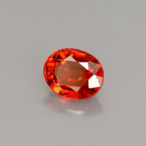 0.90캐럿 천연 만다린 오렌지 사파이어, 타원형 컷, 6.1×5 mm, VS