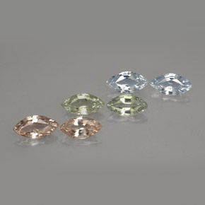 캐럿 천연 멀티컬러 사파이어 보석, 마퀴즈, 8×4.1 mm, VVS-VS